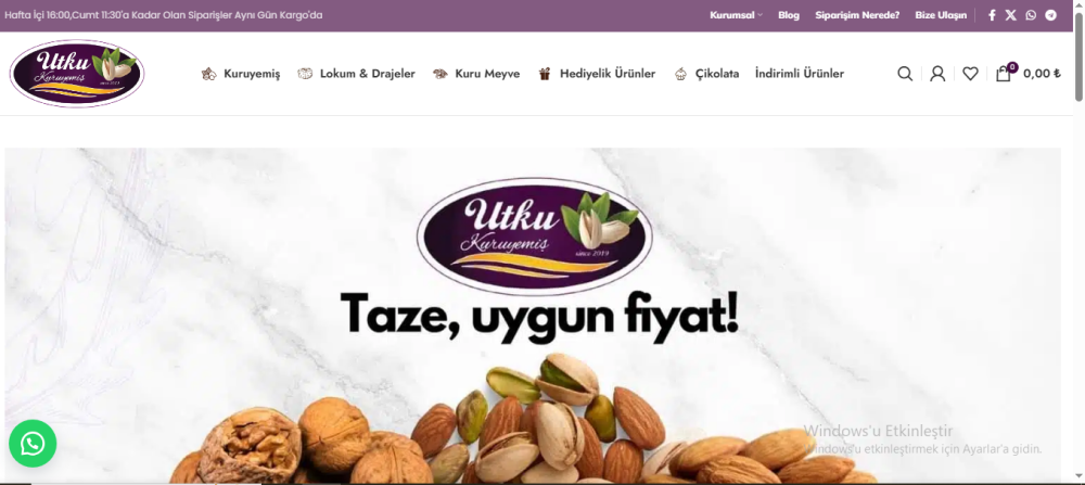 E ticaret Kuruyemiş Sitesi