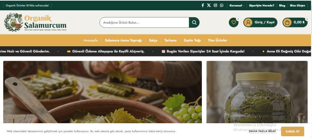 E Ticaret Sitesi Organik Ürün Sitesi